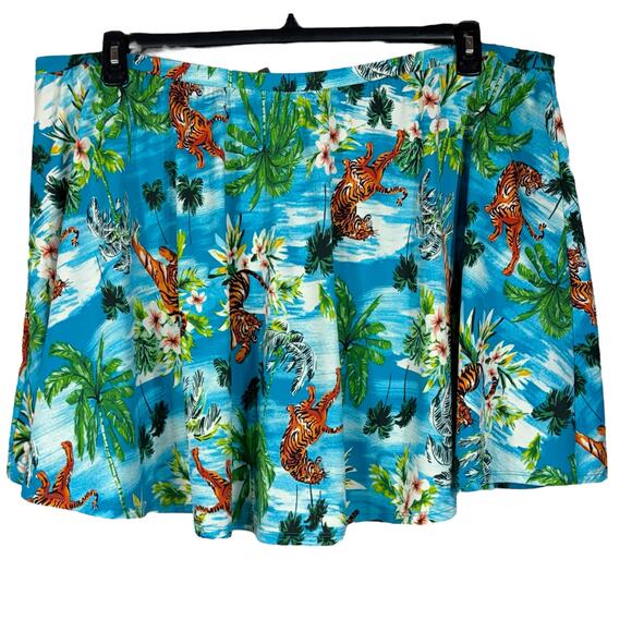 Torrid SZ 5 (5X-Large) Swim Skirt Pull-On Stretch UPF 40+ Tropical Tiger Print - Picture 3 of 6